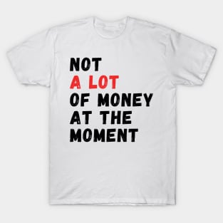 not a lot of money at the moment T-Shirt